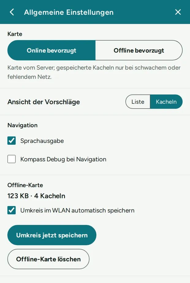 Allgemeine Einstellungen.