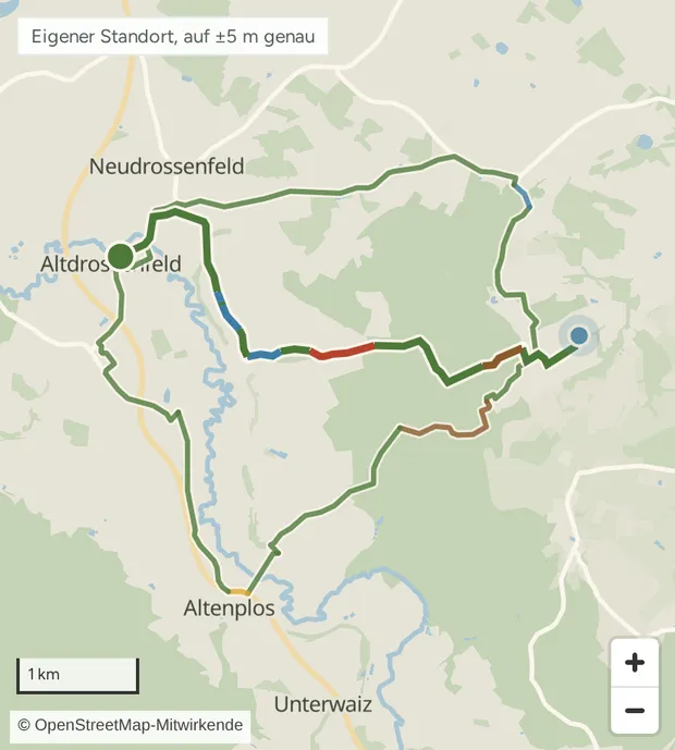 Die Wege nach Hause auf der Karte.