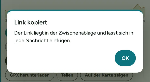 Im Browser: der Link liegt in der Zwischenablage.